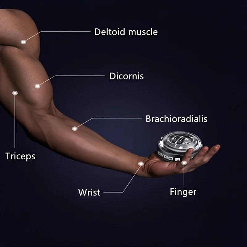 Handgelenk Ball Power Trainer Ball Automatischer Start Gyroskopischer Arm Hand Unterarm Exerciser Power Handgelenk Gyro Ball Sport Fitness Gerät