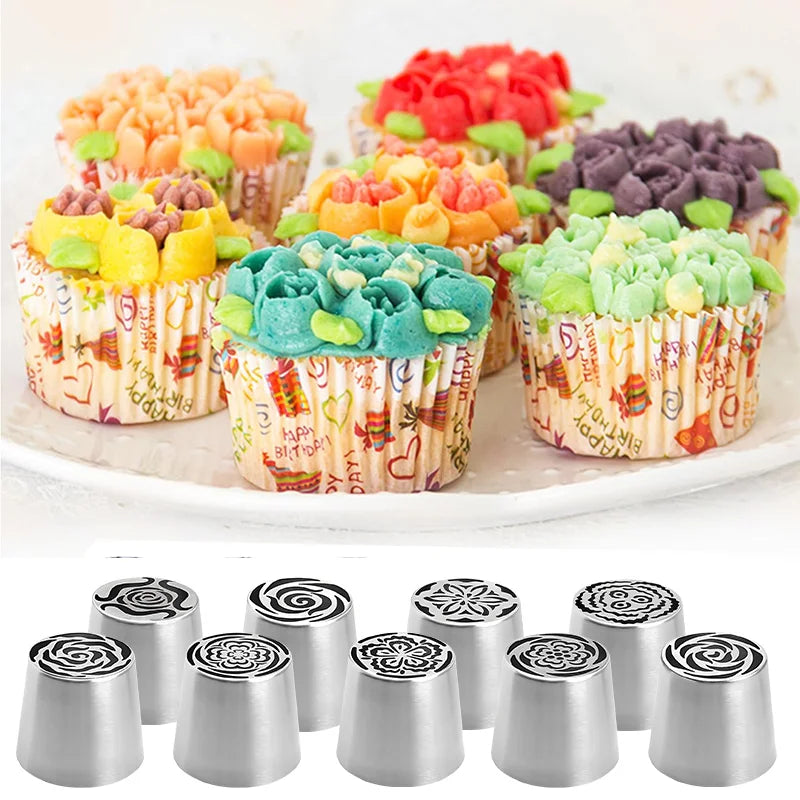 Stainless Steel Russian Framing Nozzle DIY Pastry Cream Decorating Nozzle Kitchen Baking Tools Framing Tools