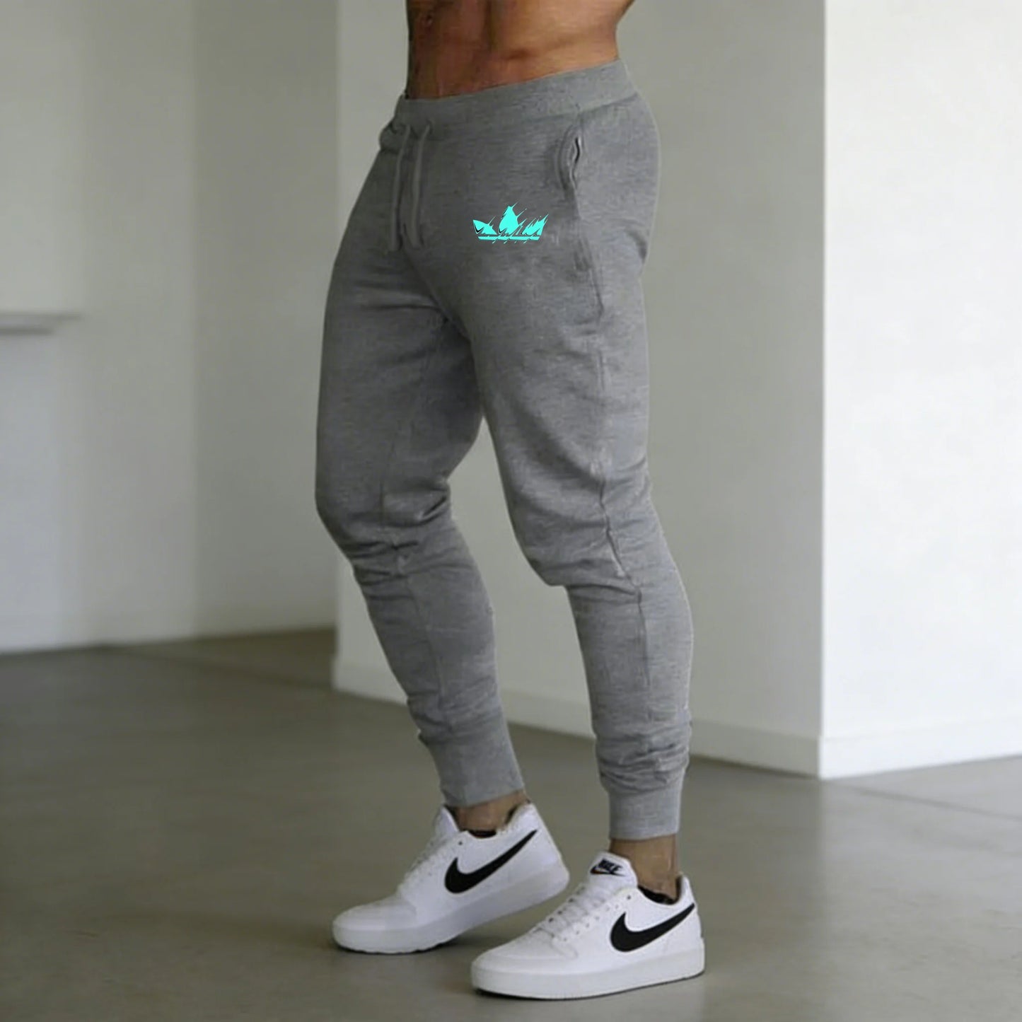 Pantalon de jogging ample pour homme, motif flamme bleue, unisexe, respirant, pour l'extérieur, design tendance
