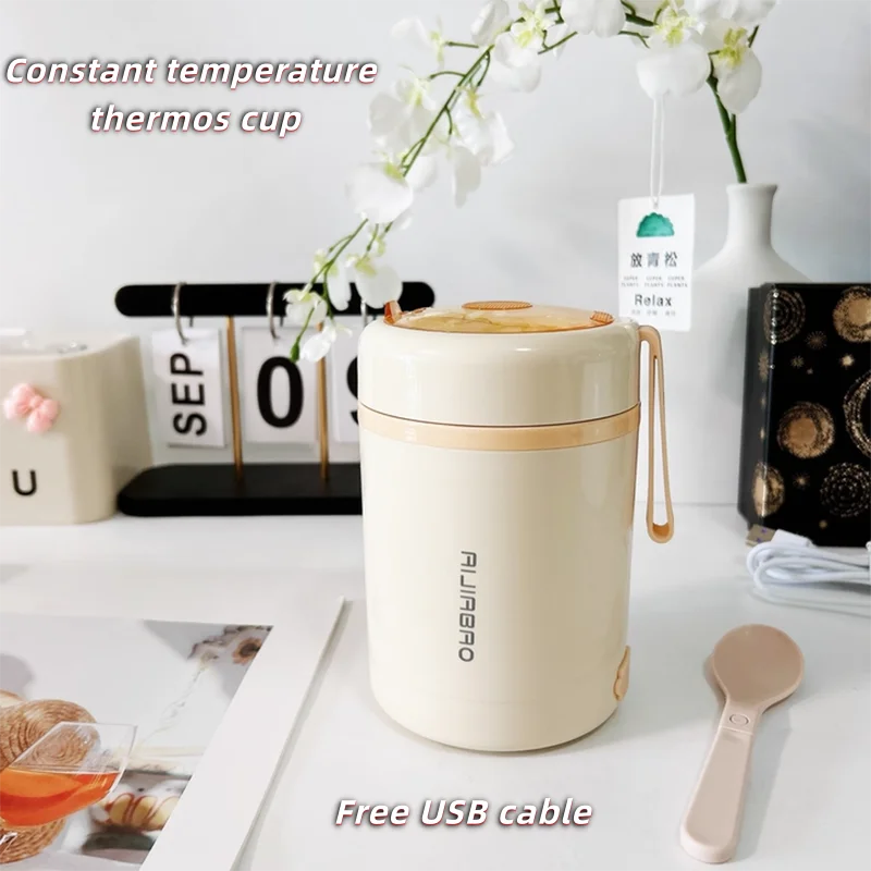 304 Edelstahl-USB-Becher mit konstanter Temperatur, steckbare Suppentasse, langanhaltende Isolierung nur für Studenten