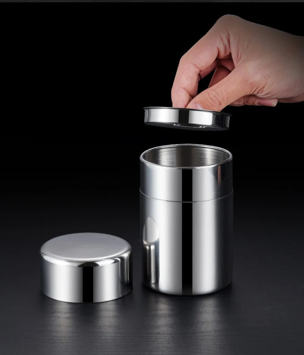 Hiqh Quality Stainless Steel Tea Tin 400ml/550ml Moisture-proof Tea Jar Large Capacity Sealed Tea Can for Home&Travel