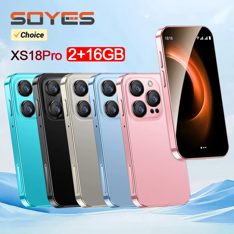 SOYES XS18Pro Neues 3,0" Mini-Smartphone 2GB RAM 16GB ROM Android 9.0 Gesichtserkennung Dual SIM Standby 3G Klein Handy