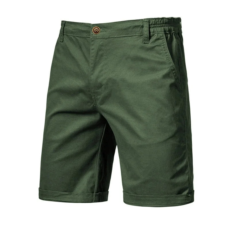 Nouveau short décontracté d'été pour homme - Pantalon coupe slim à jambe droite de cinq pouces dans des couleurs unies tendance pour les vêtements masculins.
