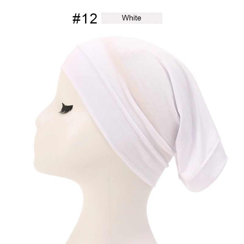 Bonnet Hijab Musulman Turban Foulard Coton Modal Voile Uni Casquette Sous Écharpe Musulmane Femme Foulard Turban Hijabs Chapeau Islamique