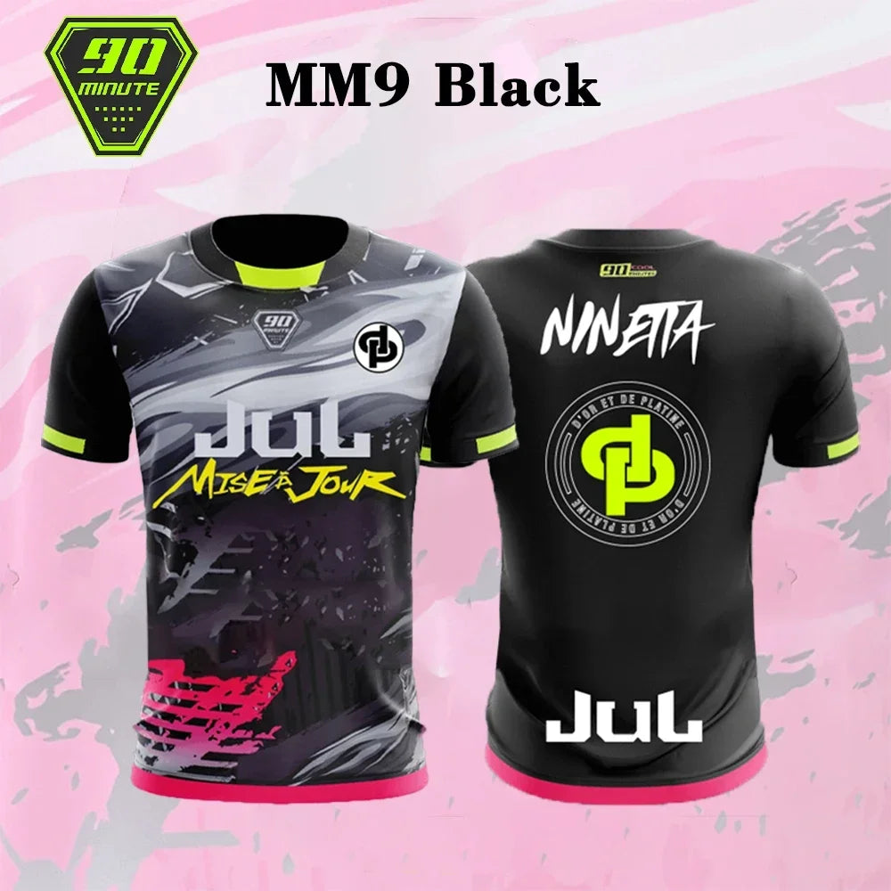 90-minute MM9 JUL Football Jersey 3D Print Sports Quick-dry Breathable Men T-shirt Outdoor Street Fitness Training Short-sleeve