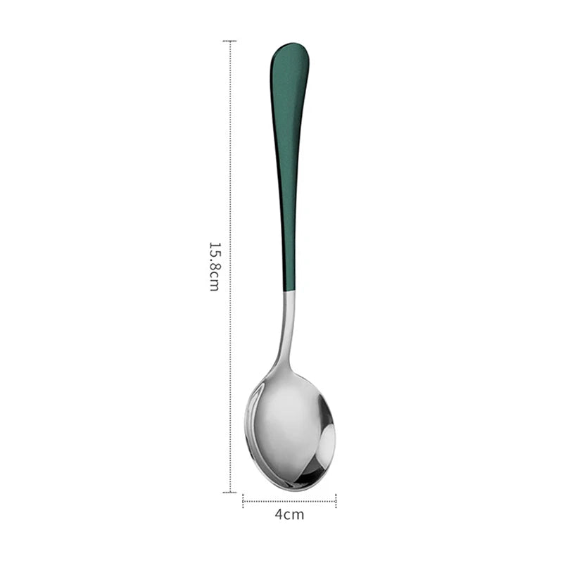 1 Pc Stainless Steel Korea Soup Spoons Home Kitchen Ladle Capacity Gold Silver Mirror Polished Flatware For Coffee Tableware