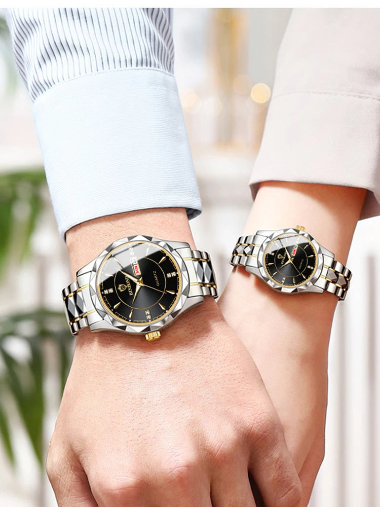 BINBONG Montres Femme Luxe Mode Dames Montre à Quartz Étanche Lumineuse Date Acier Inoxydable Montre-Bracelet Cadeau Petite Amie Amoureux