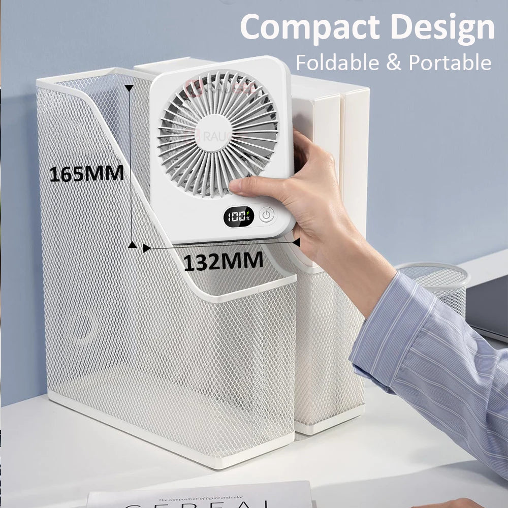 Mini ventilateur portable USB, ventilateur de bureau rechargeable, ventilateur de table pour bureau, ventilateur mural 5 vitesses, ventilateur de bureau, ventilateur portable pour étudiants, bureau, maison