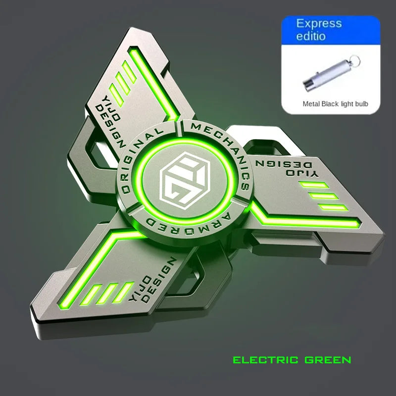 Jouets anti-stress EDC lumineux, fidget spinners en alliage métallique, toupie noctilucente anti-stress pour adultes et enfants.