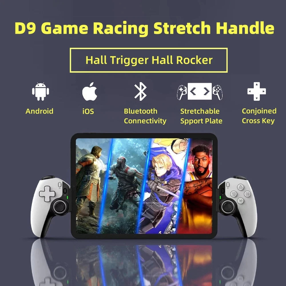 Hot Sale BSP D9 Tablet Controller Kabelloser Griff für Switch Game Bluetooth Stretching Joystick für PS3 PS4 Android IOS Gamepad