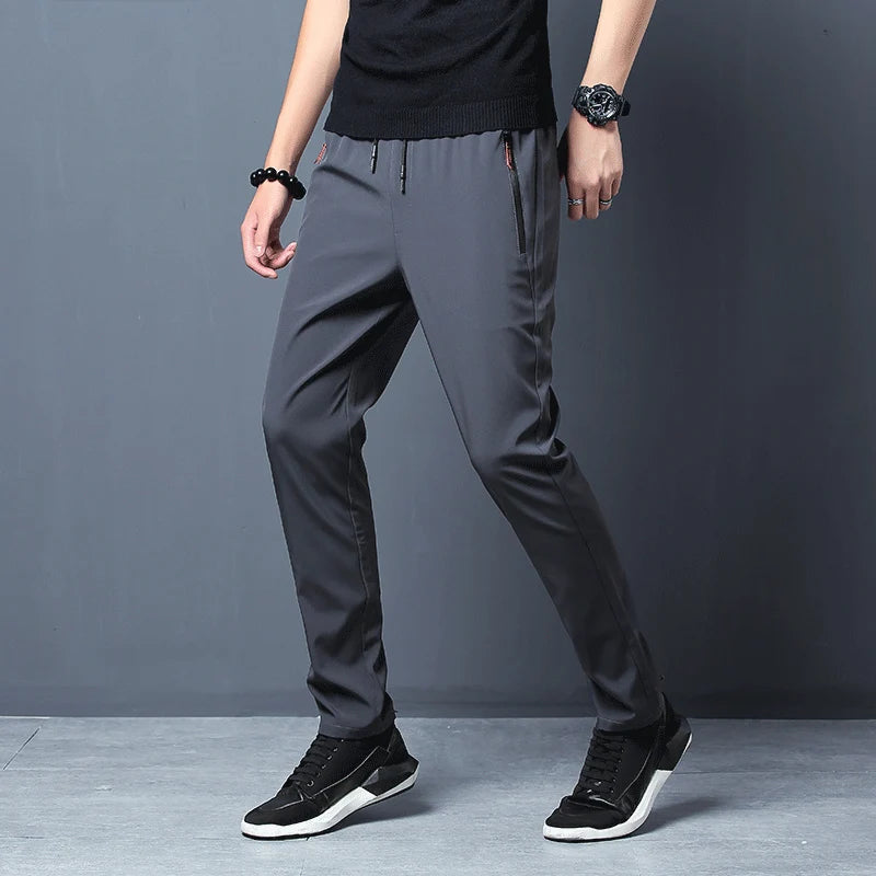 Sommer Herren Eisseide schnelltrocknende Freizeithose schmal geschnitten koreanische Version Eisseidehose Sporthose gerades Bein schnelltrocknend p