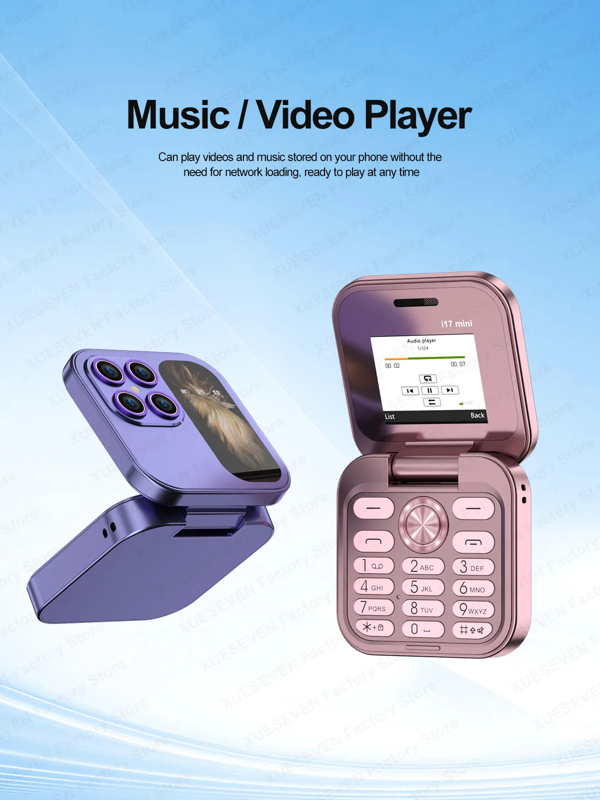 Téléphone portable à clapet SERVO i17Mini 2G, petit, à double carte SIM, à numérotation rapide, avec fonction Magic Voice, MP3, lampe de poche, mini téléphone pliable, radio FM, offre spéciale 2025