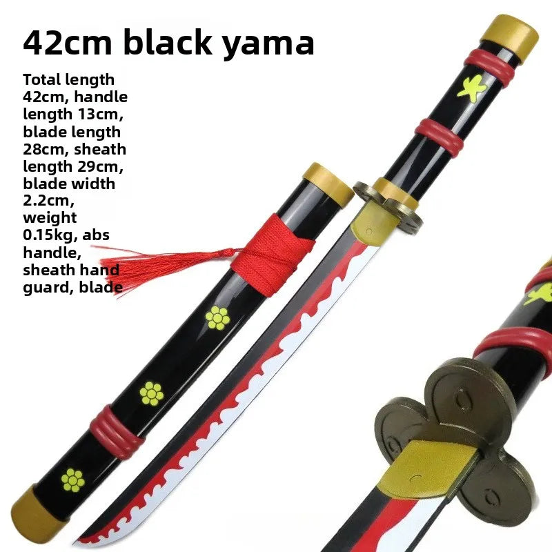 42cm/16.53in Anime Zoro Katana Épées Modèle Samurai Accessoires Cosplay Périphériques En Bois Avec Fourreau Ornements De Collection Jouets Garçons