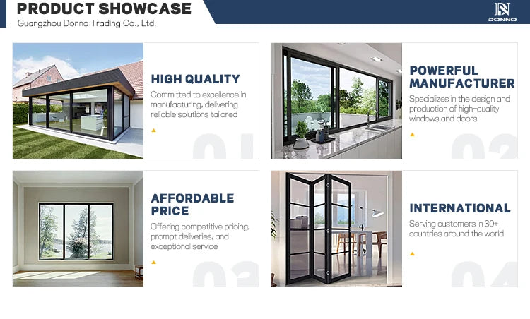 Folding Door for Patio Balcony Exterior Metal Accordion Door Tempered Glass Custom-Made Thermal Break Aluminum Bifold Doors