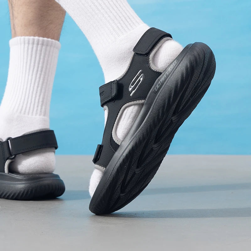 Skechers Men's Casual Comfortable Sports Sandals Beach Shoes Bathroom Sandals Casual Slippers 232893-Bbk