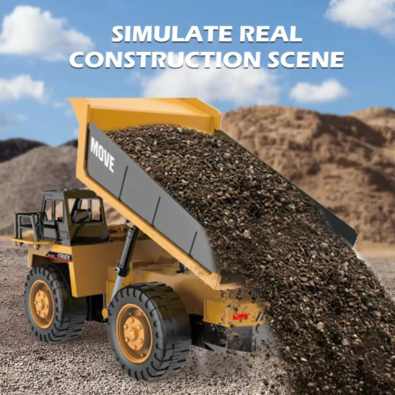 ZWN 1/16 1/20 Ferngesteuerter Bagger Kipper RC Modellauto Spielzeug Professionelles Legierungs-Simulations-Baufahrzeug für Kinder