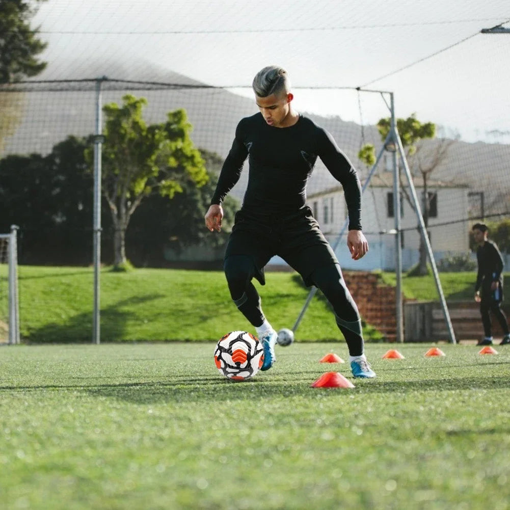 Ballons de football professionnels taille 5, en cuir, cousus à la machine, pour enfants et adultes, pour l'entraînement sportif en extérieur