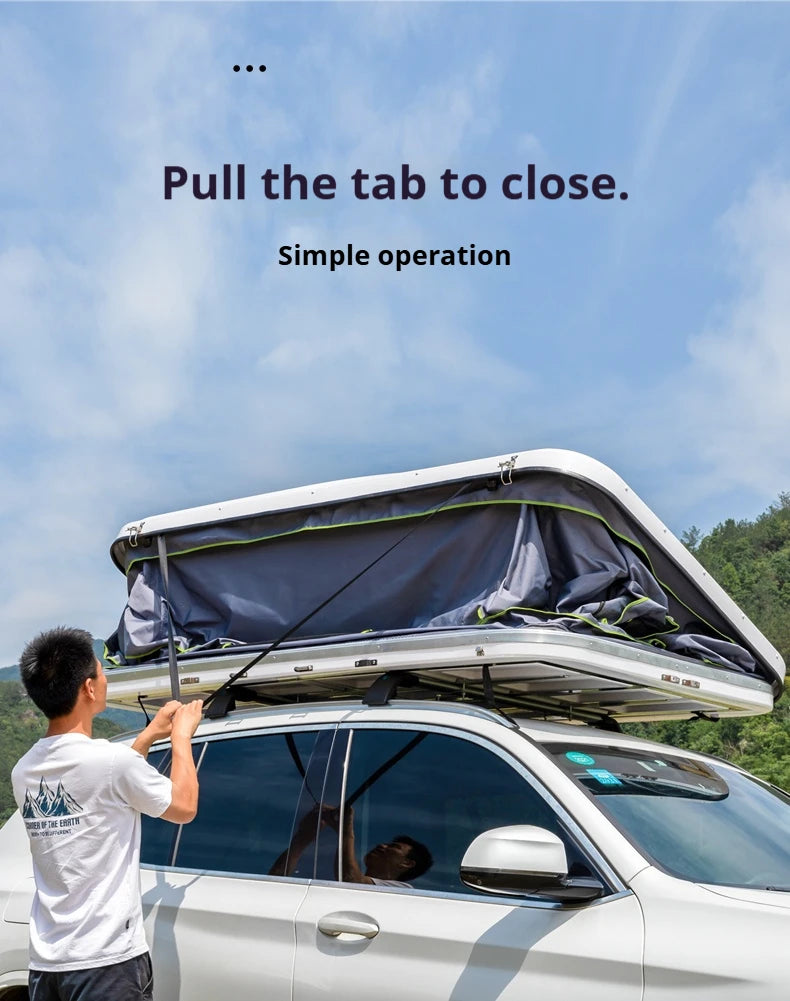 Durable Automatic Foldable Hard Top Roof Tent - For Sedan, SUV, Off-Road, Pickup & Outdoor Camping Self-Driving