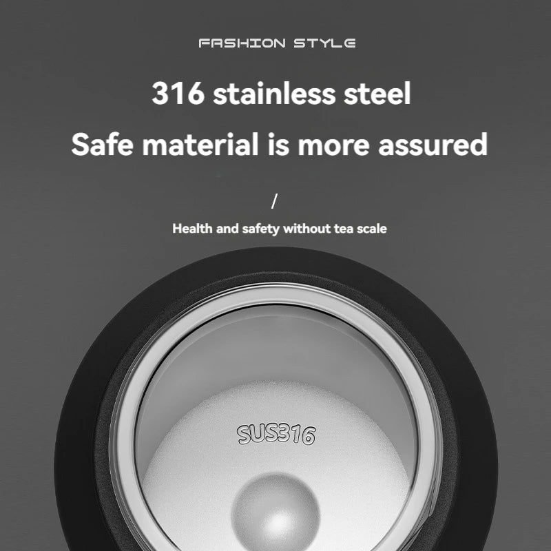 Bouteille d'eau isotherme chaude et froide en acier inoxydable, double paroi portable avec poignée, tasse de sport d'extérieur