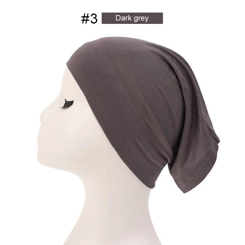 Bonnet Hijab Musulman Turban Foulard Coton Modal Voile Uni Casquette Sous Écharpe Musulmane Femme Foulard Turban Hijabs Chapeau Islamique