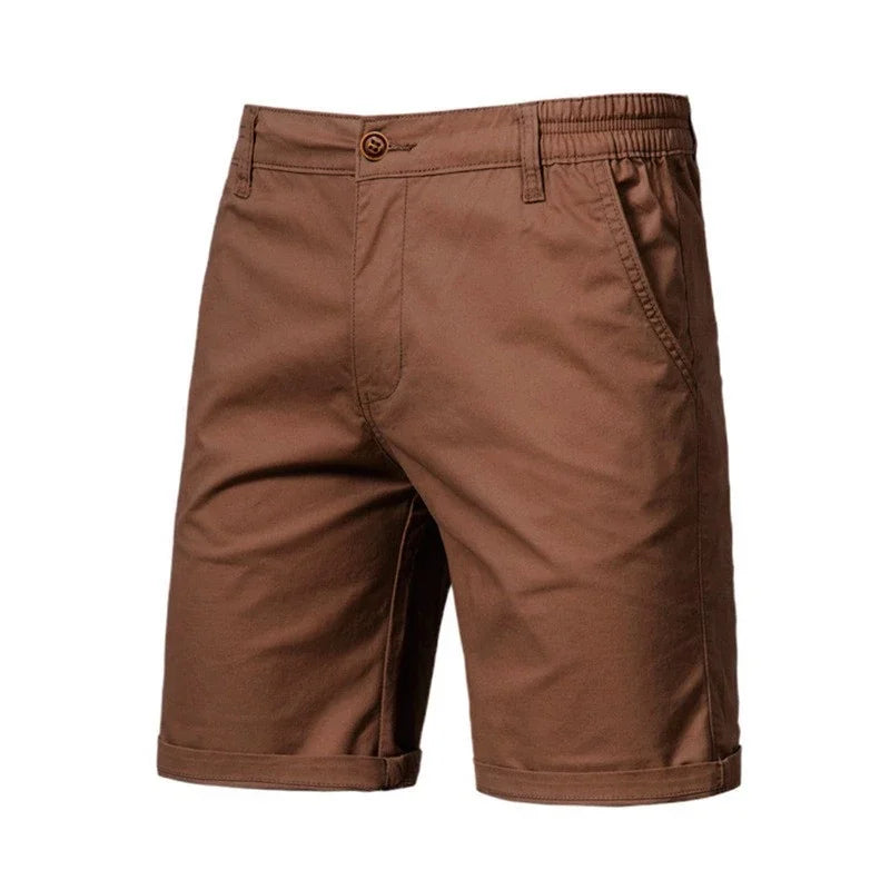 Nouveau short décontracté d'été pour homme - Pantalon coupe slim à jambe droite de cinq pouces dans des couleurs unies tendance pour les vêtements masculins.