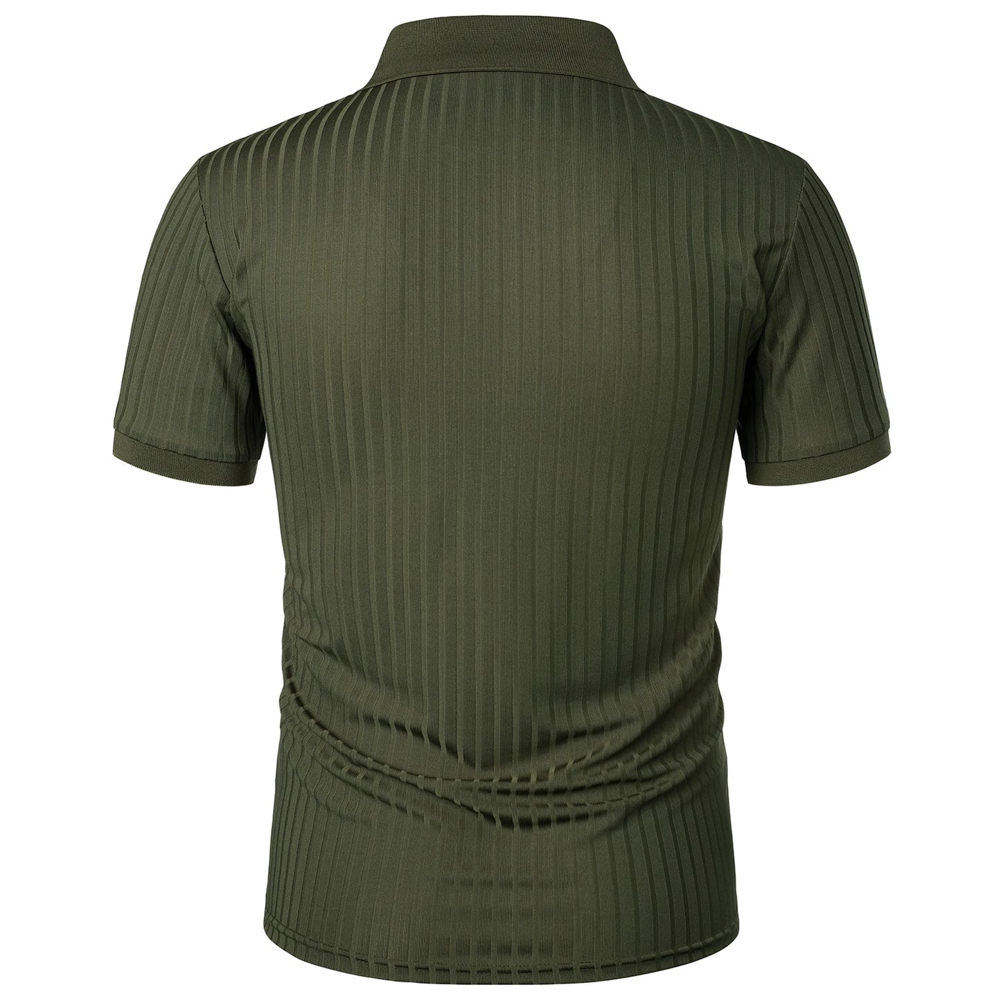 Herren Lauf-Sport-Fitnessbekleidung Sommer hochelastisches, vertikales Kurzarm-Polo-Shirt schlankes Strick-Basis-Shirt