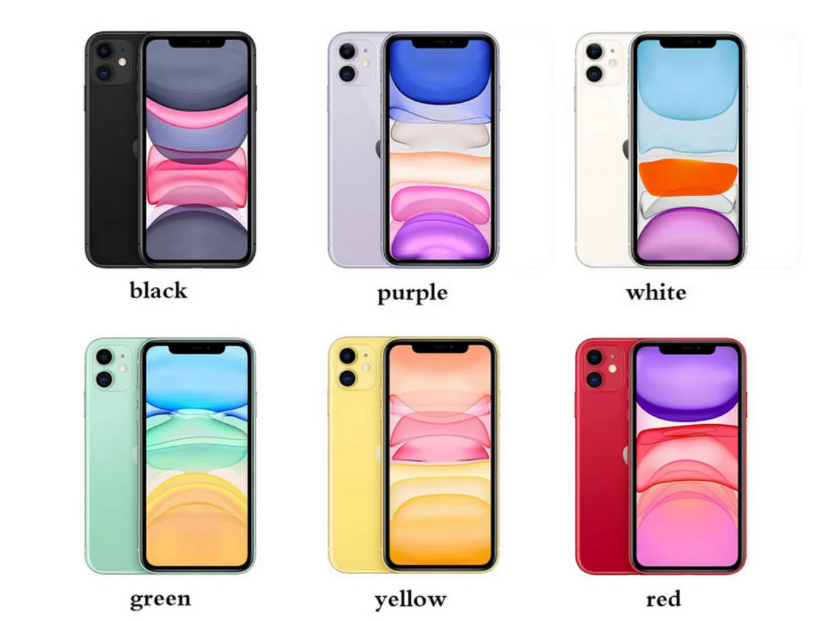 iPhone 11 d'origine débloqué 64 Go/128 Go/256 Go 3110 mAh A13 écran LCD 6,1 pouces iOS LTE 4G téléphone portable iphone11