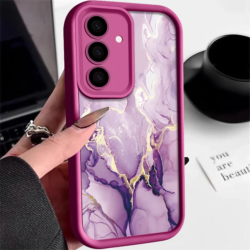 Marmor Hülle für Samsung Galaxy S25 Edge S26 S24 S23 S22 Ultra Plus S25 S24 FE A57 A37 A55 A54 A56 A17 A36 A16 5G Silikonhülle