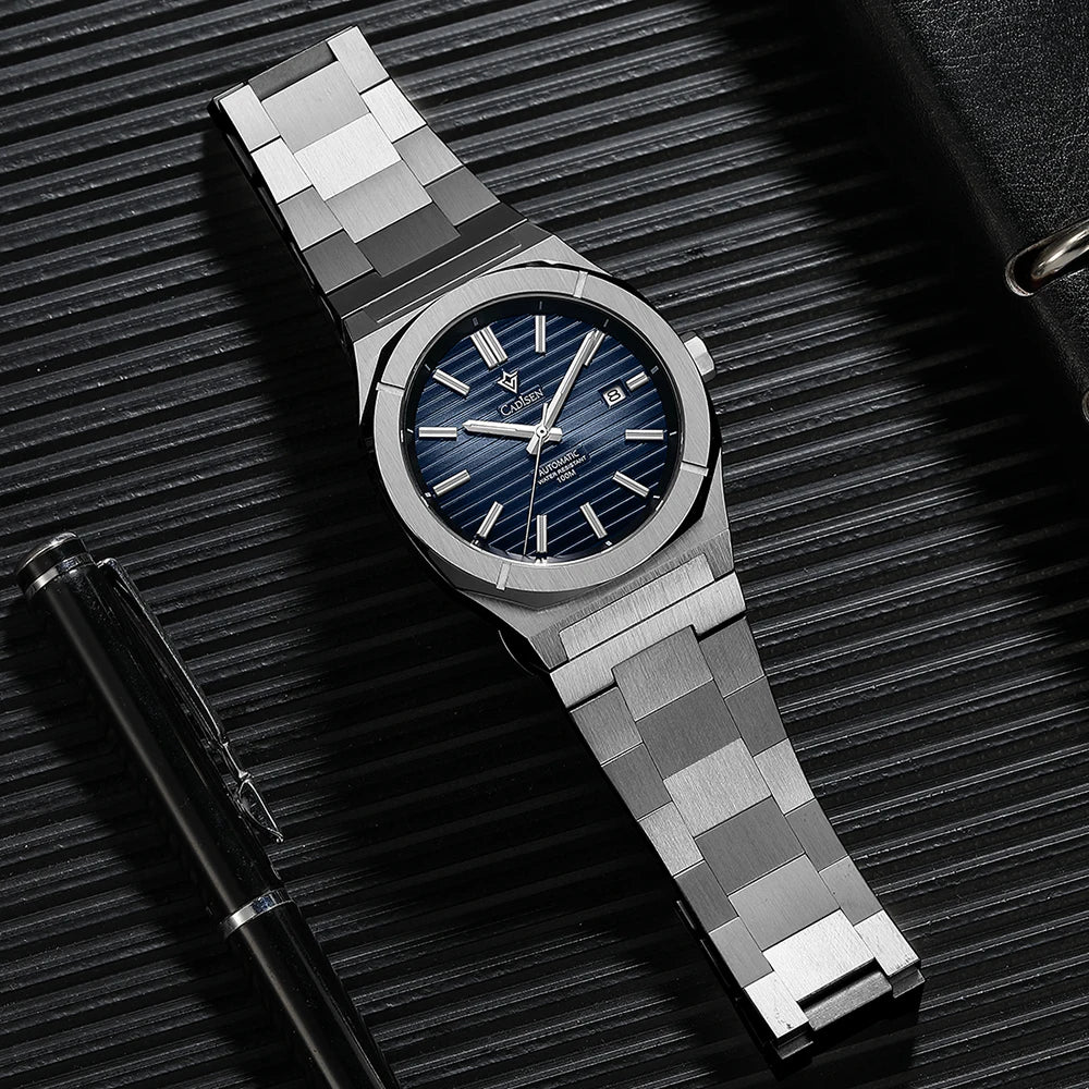 CADISEN Taucheruhr Retro Luxus Saphirglas MIYOTA 8215 Deutscher Designer Herren Automatikuhr Mechanisch 10Bar Wasserdicht Leuchtend