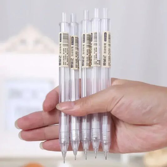 5 Stk./Set Druckbleistift Weiß Schlichter Automatischer Stift 0.5/0.7mm für Schüler Schulbedarf Bürobedarf Schreibwaren