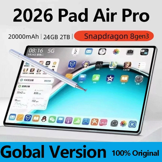 IPad Air Pro 11 Zoll Globale Version Original Tablet PC 24GB 2TB Android 16 4K HD 5G Dual SIM Videoanruf WIFI HD Bildschirm Tablette