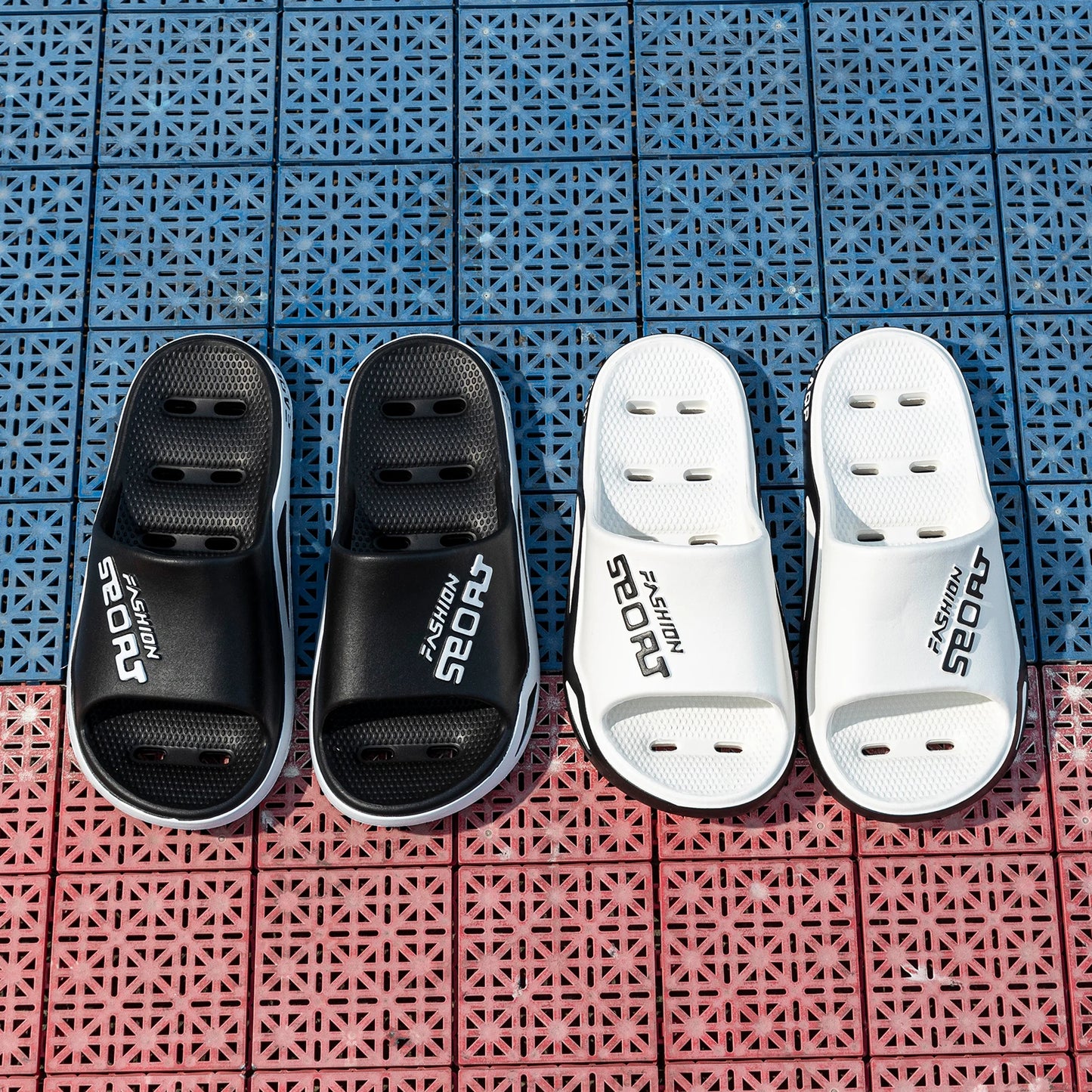 Chaussons d'intérieur plats et confortables pour hommes, pantoufles de chambre fraîches d'été, simples, antidérapantes, pour couples, à la mode, à bout ouvert, chaussures de maison