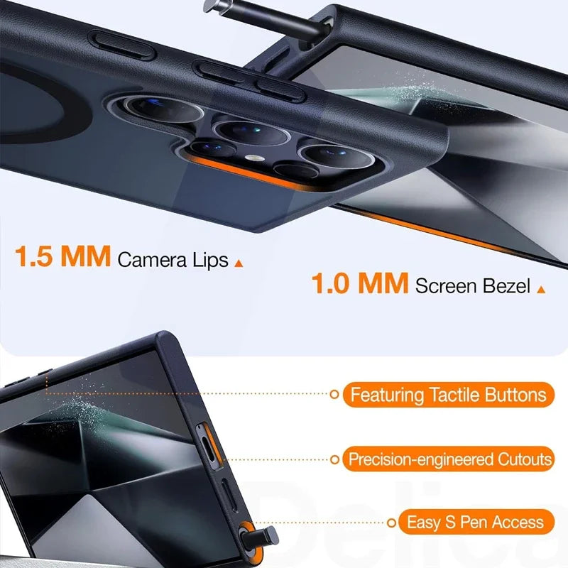 UYUXIO Magnetische Handyhülle mit Ständer für Samsung Galaxy S26 S25 S24 S23 Ultra FE S22 Plus A16 A55 A56 Standhüllen