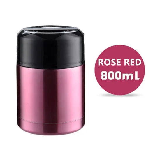 Boîte à déjeuner isotherme grande capacité 800ML/1000ML, Portable en acier inoxydable, Contenants alimentaires pour soupe, Bouteilles isothermes