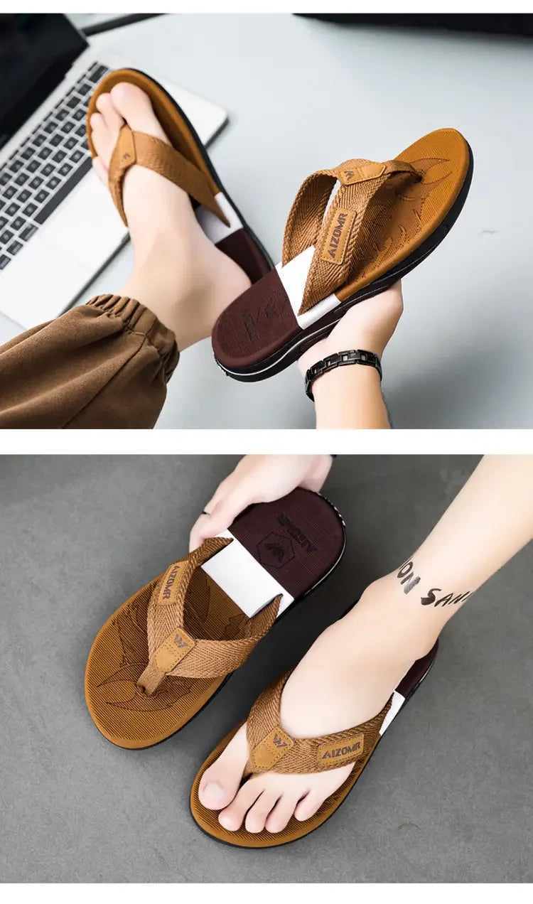 Man House Flip Flops Summer Breathable Beach Shoes EVA Slippers Sandals Men Luxury Flip Flops Soft Slippers Home Clogs Slides