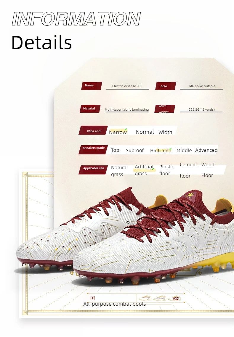 Chaussures de football KELME pour adultes, crampons courts Disease Electric 3.0 pour hommes, chaussures de football pour enfants MG, chaussures d'entraînement de match professionnelles