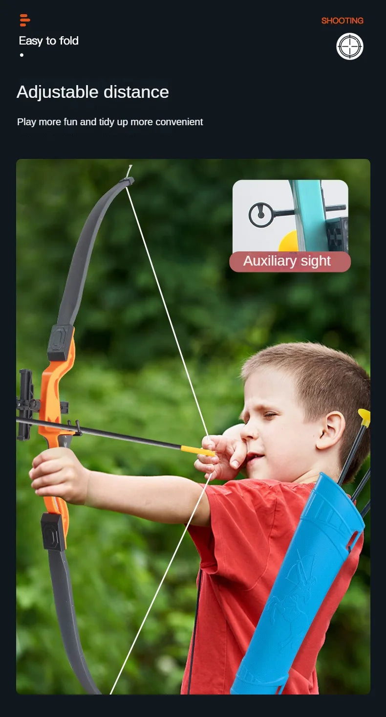 Kinder Pfeil und Bogen Set Outdoor Bogenschießen Spielzeug Set für Kinder im Alter von 4-8, 8-12 mit Saugnapfpfeilen Für Kinder und Erwachsene zum Stressabbau