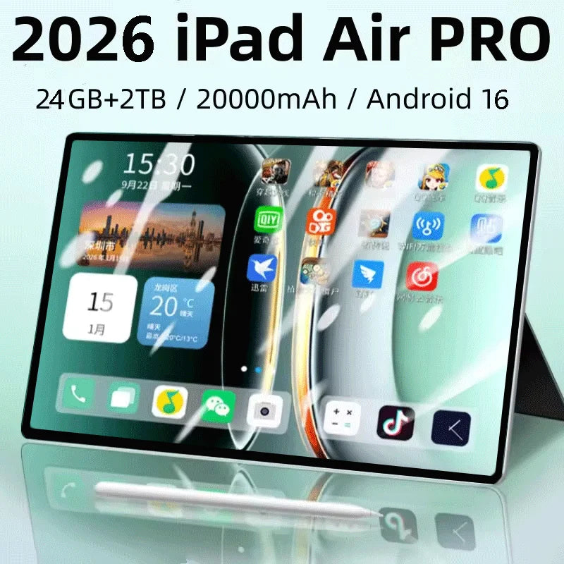 Tablette Originale IPad Air Pro 11 Pouces Édition Mondiale 24 Go 2 To Android 16 4K HD 5G Double SIM Appel Vidéo WIFI Écran HD Mini Tablette