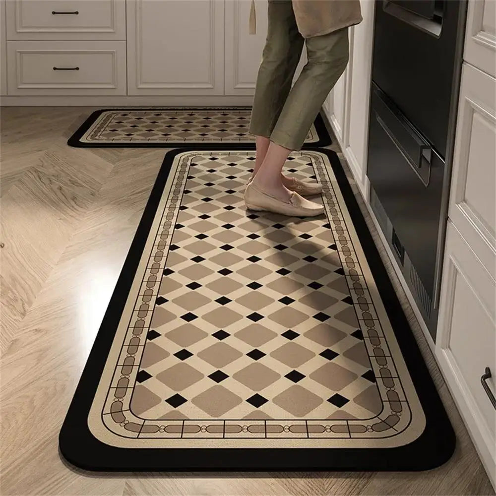 1 TAPIS de sol de cuisine imperméable, antidérapant, anti-saleté Tapis de pied Tapis de sol domestique Tapis long en velours cristal Tapis de porte 바닥 깔개