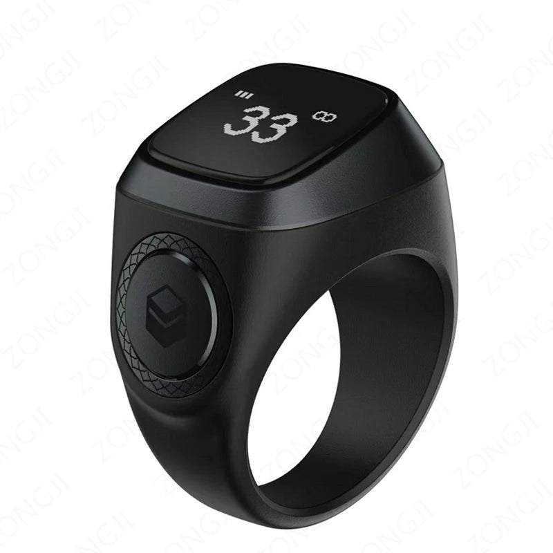 Bague de Zikr Intelligente IQibla 2025, Tasbih de Louange, Compteur Numérique Électronique pour Musulmans, Rappel de Prière par Vibration, Étanche