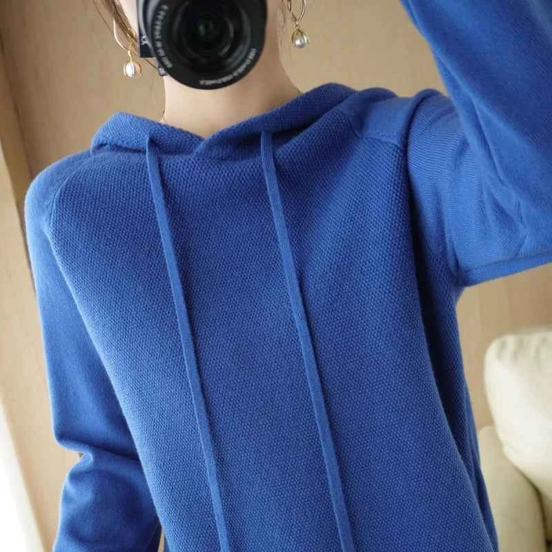 Hooded Sweatshirt for Women Spring Autumn New Hoodie Bottoming Shirt with Knitted Sweater Casual Hooded Pullovers