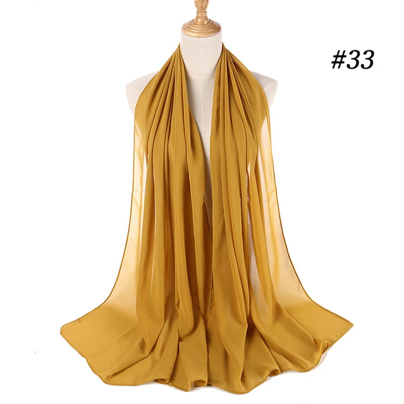 Hijab musulman en mousseline pour femmes, écharpe en mousseline bulle, voile pour femmes, musulmanes, islamiques, de couleur unie, malaisiennes, écharpes foulard musulman