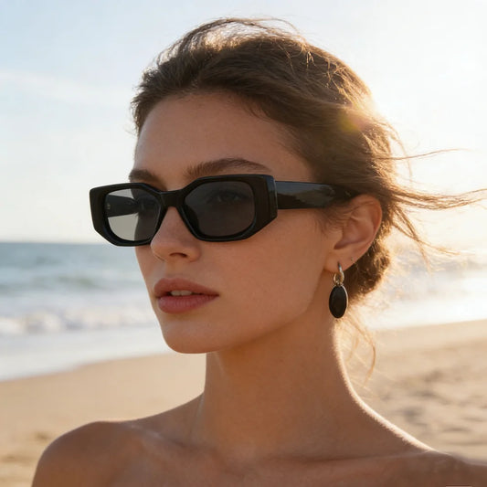 Ruiao 2026 new black classic retro designer branded concave irregular thick frame men women fashion sunglasses