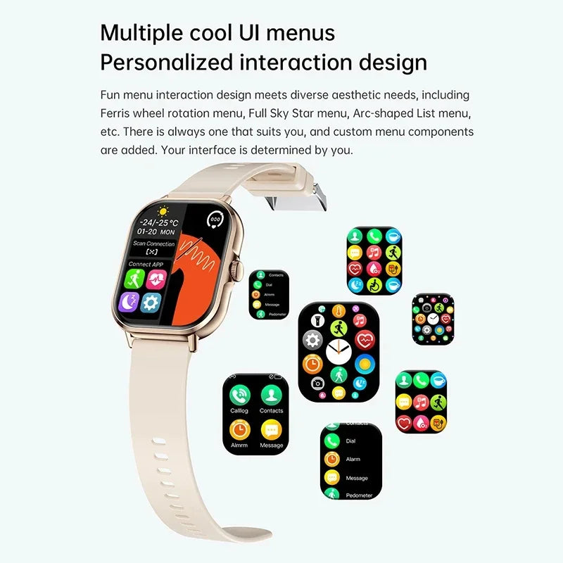 VIVO Smartwatch Android IOS Geschenk Bluetooth Anruf Smartwatch 2025 Touch-Zifferblatt Musik Fitness Tracker Sportuhren + Kopfhörer NEU
