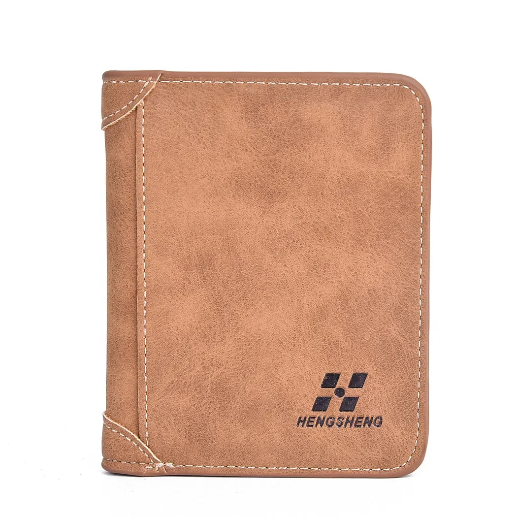 Neue Herren-Brieftasche Kurz Gefrostetes Leder Portemonnaie Retro Zweifach Faltbares Vertikales Portemonnaie Jugend Koreanisches Multi-Karten Portemonnaie 2022 Luxus Portemonnaie