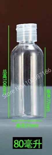 Lot de 30/50/100 flacons compressibles en plastique de 5 à 120 ml avec bouchon à clapet, en PET, pour lotion, shampoing, échantillons cosmétiques, flacons de voyage