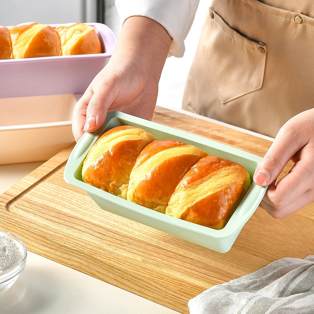 2 Stücke/Set Mini Kastenform Brot Toast Silikonform Rechteckige Kuchenform Käsekuchenform Backform Brot Backblech