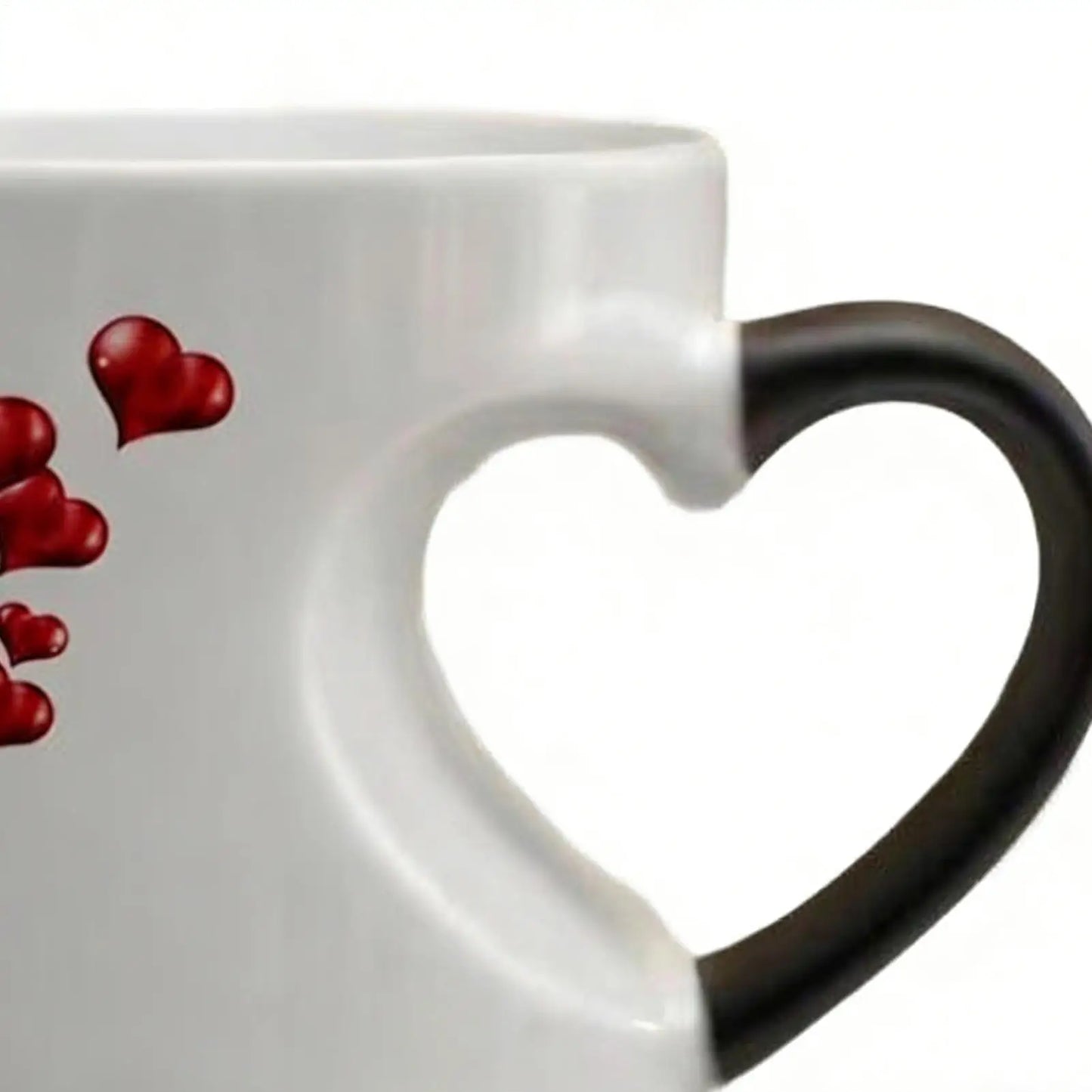 Heart Shape Color Change Mug Ceramic Heat Activated Mug Milk Juice Cup for Women Men Kids Family Workplace Home Dorm