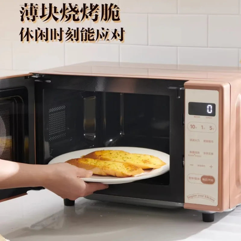 Petit Four à Micro-ondes Rétro Inverter, Appareil Multifonction 3-en-1 Cuisson Vapeur pour Cuisine Domestique