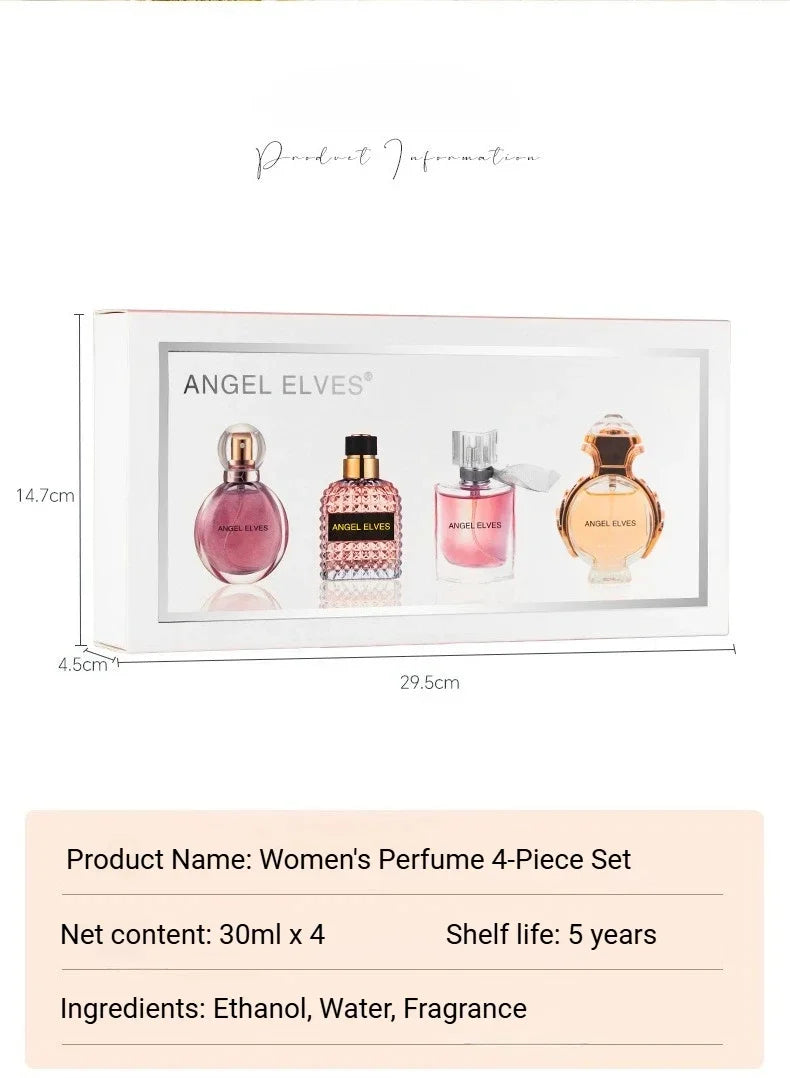 Original Damen Parfüm Geschenkbox Parfüm-Set 4 Stück * 30 ml Lang anhaltender frischer Duft Eau De Toilette Geschenk für Damen Herren Pheromon